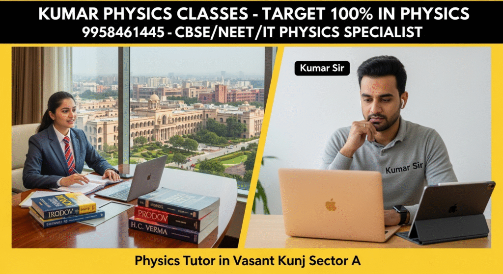 “Kumar Physics Classes teacher conducting an online one-on-one physics session — Physics Tutor in Vasant Kunj Sector A”