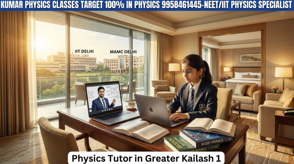 Online Physics Tutor in Greater Kailash 1 – Student attending one-on-one class with Kumar Physics Classes 