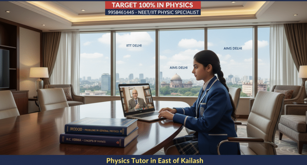 Online Physics Tutor in East of Kailash – Student attending one-on-one class with Kumar Physics Classes
