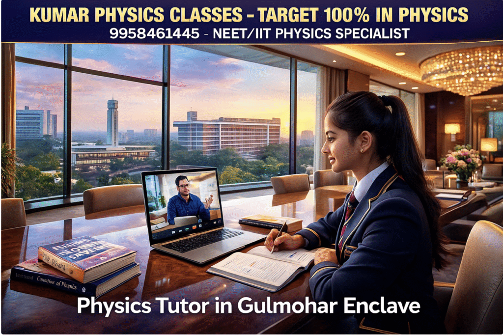Online Physics Tutor in Gulmohar Enclave – student attending premium one-on-one class with Kumar Physics Classes
