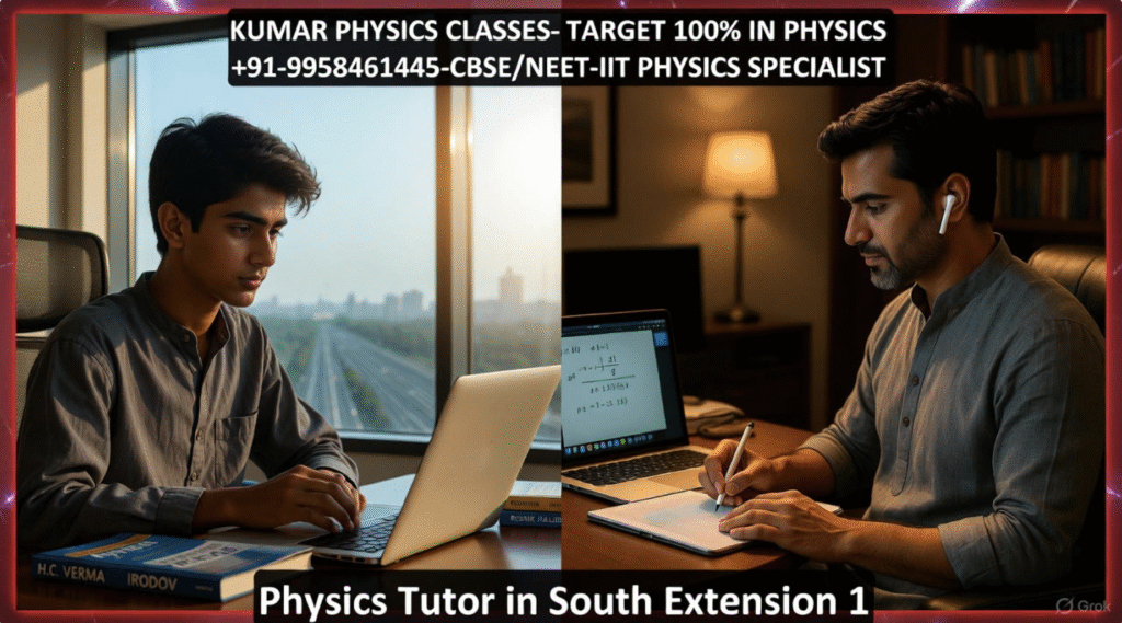 Physics Tutor in South Extension 1 – student studying physics online with tutor on laptop