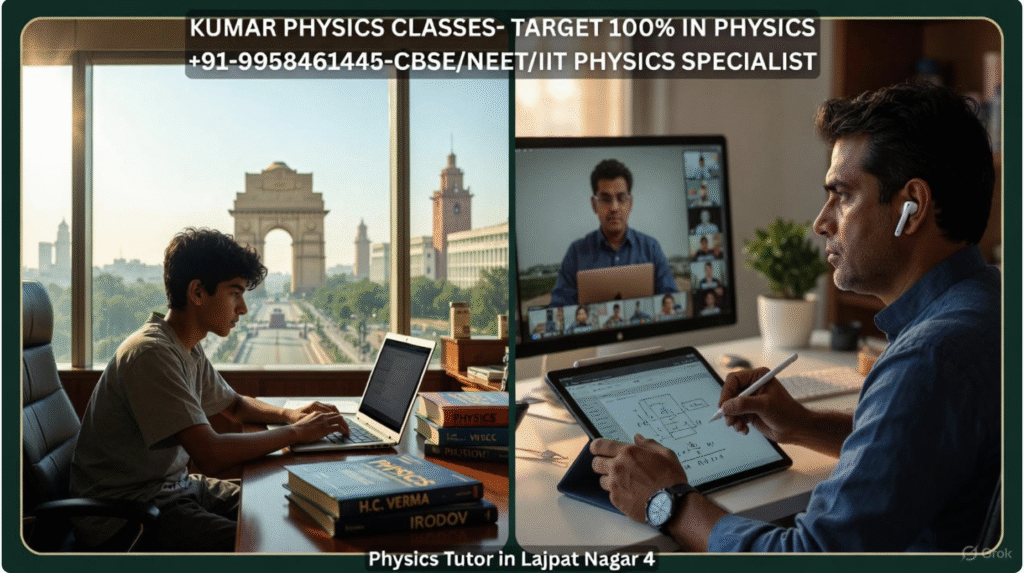 Physics tutor teaching student online — Kumar Physics Classes Lajpat Nagar 4