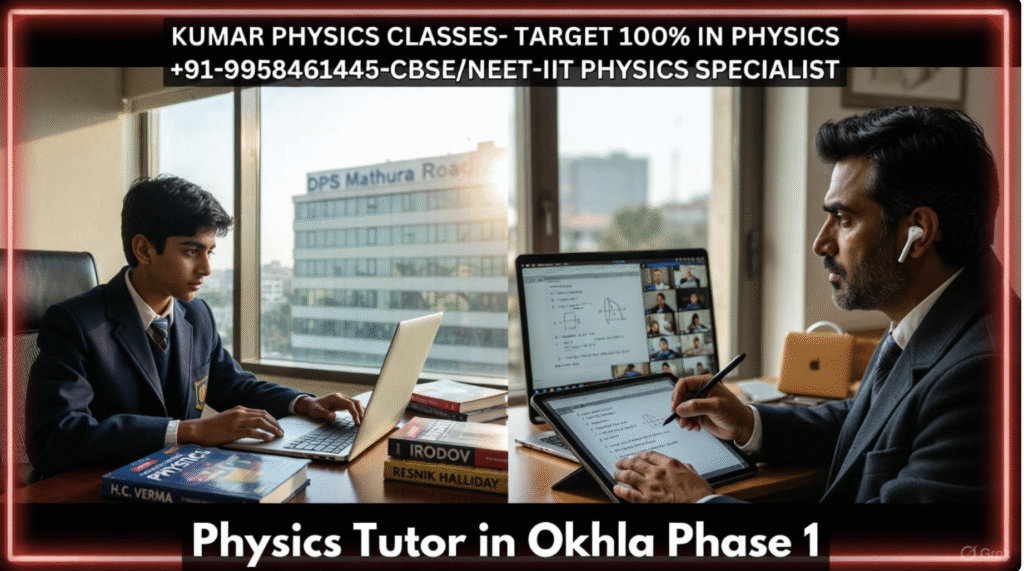 Physics Tutor in Okhla Phase 1 — students studying online with Kumar Sir, premium one-on-one Physics classes for NEET & IIT-JEE