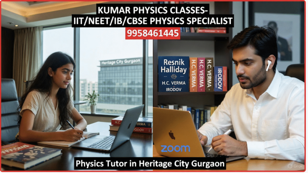 Physics Tutor in Heritage City Gurgaon online class with Kumar Sir – IIT/NEET/IB Physics Specialist 9958461445 
