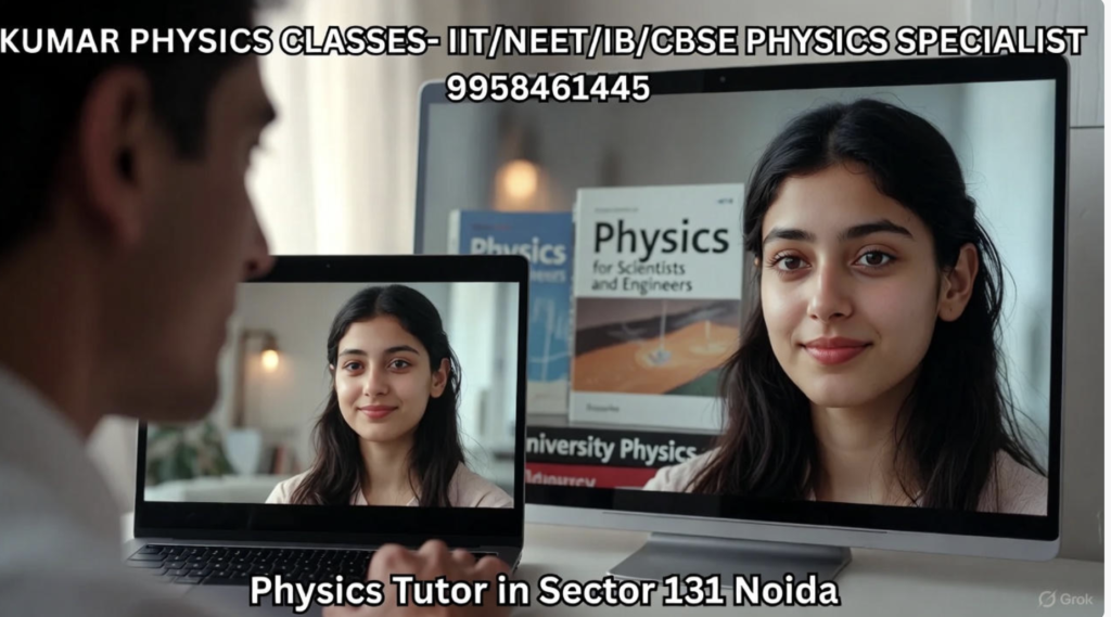 Physics Tutor in Sector 131 Noida – student attending online physics class with Kumar Sir