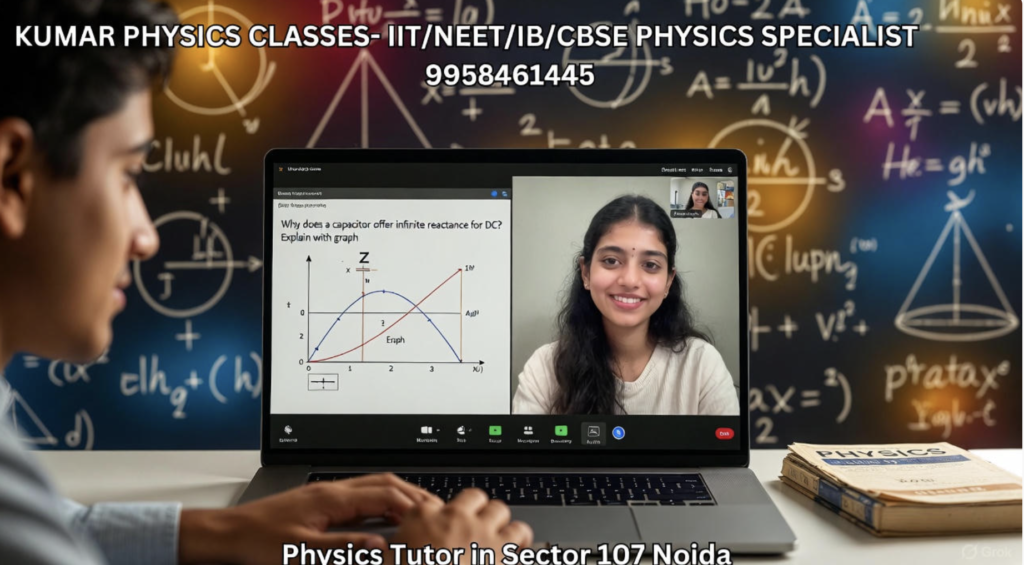 Physics tutor teaching online — concept explanation on screen | Kumar Physics Classes Noida