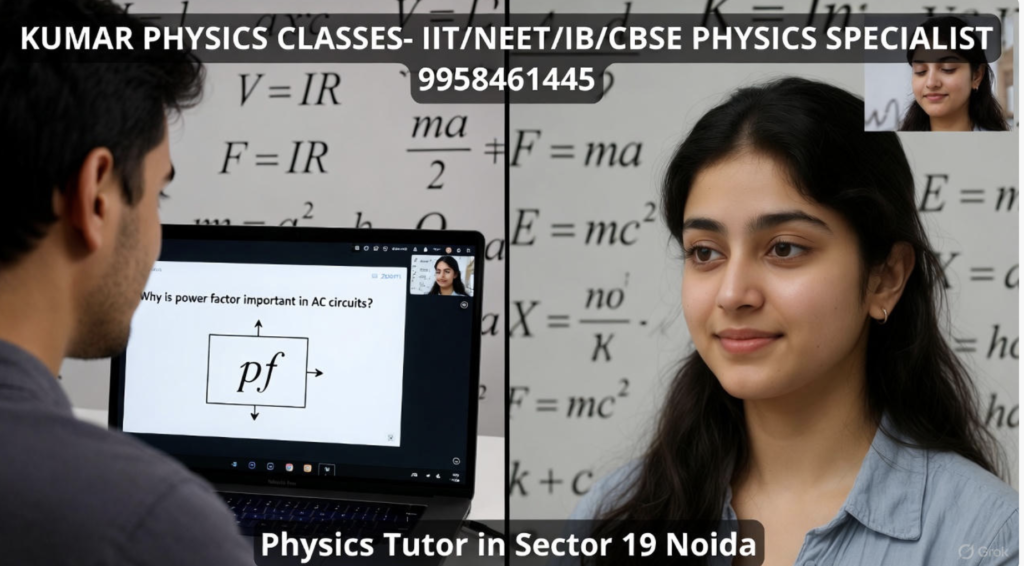 Physics tutor teaching a student online – Sector 19 Noida class session