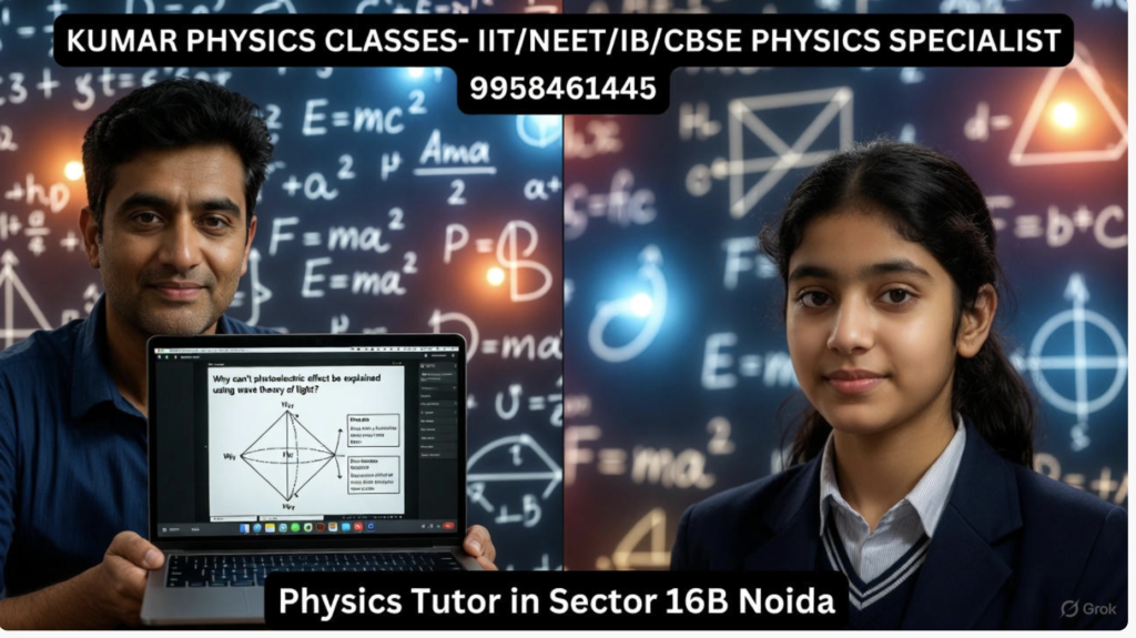 Physics tutor explaining concepts to a student during an online class – Kumar Physics Classes, Sector 168 Noida