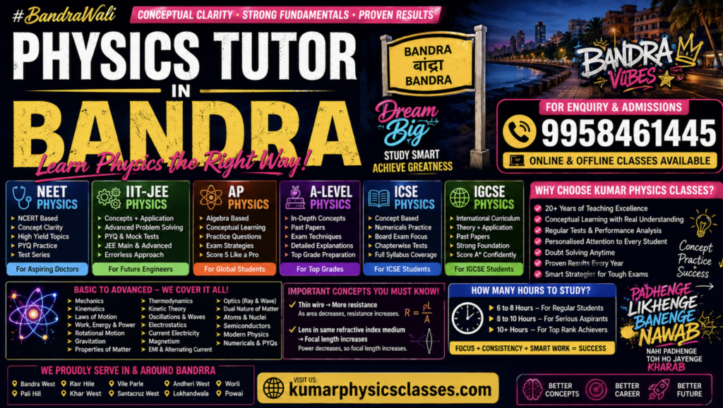 Physics Tutor in Bandra West Mumbai by Kumar Physics Classes