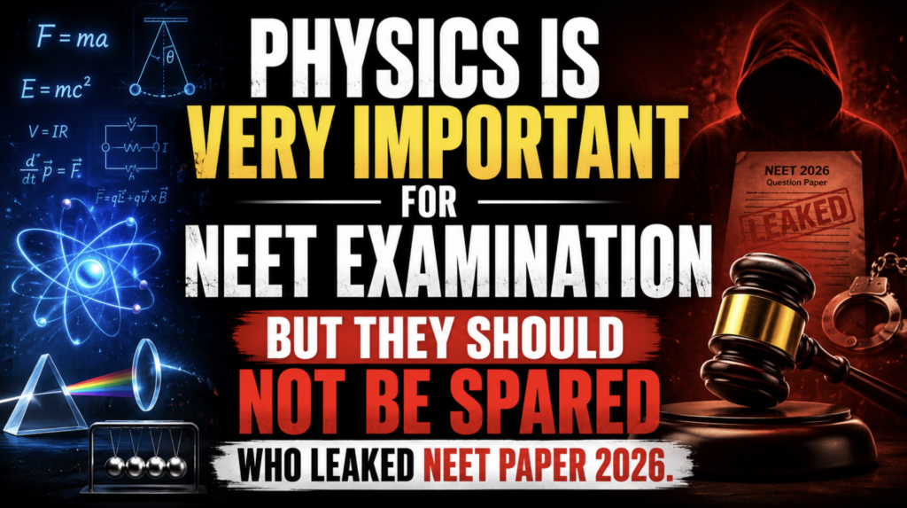 Physics is very important for NEET examination but strict action should be taken against NEET 2026 paper leak accused