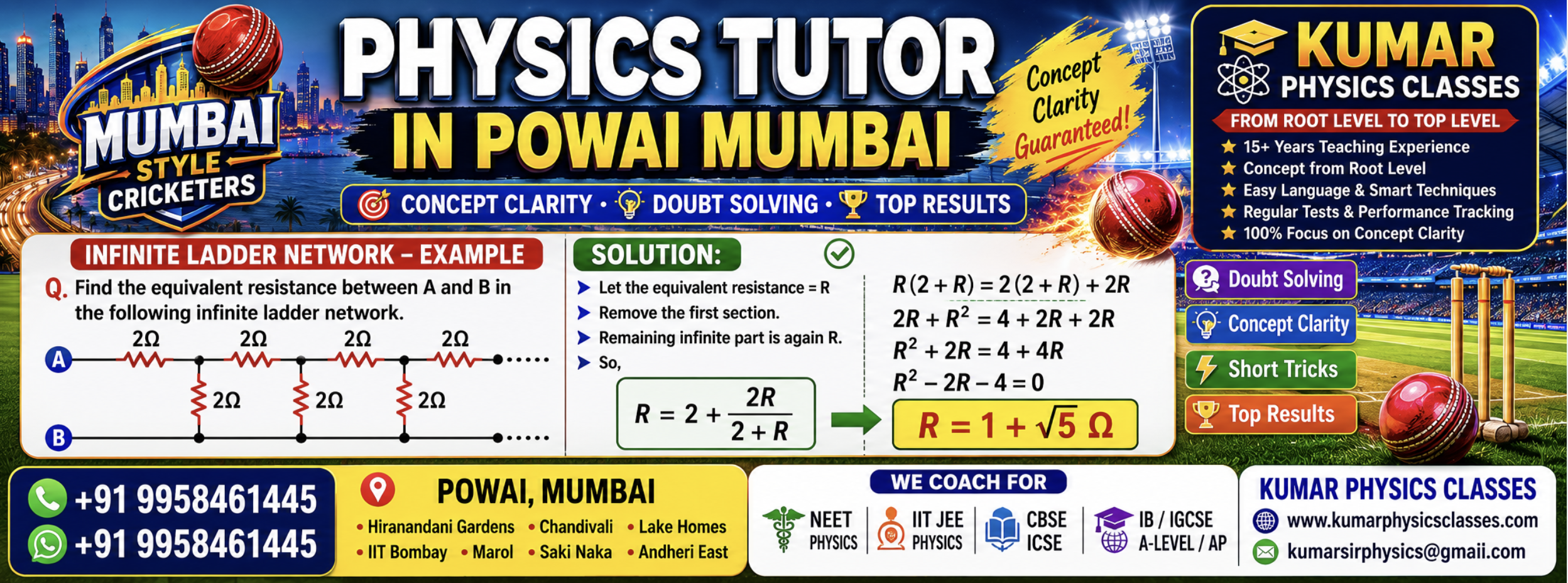 Physics Tutor in Powai Mumbai - Kumar Physics Classes infinite ladder network