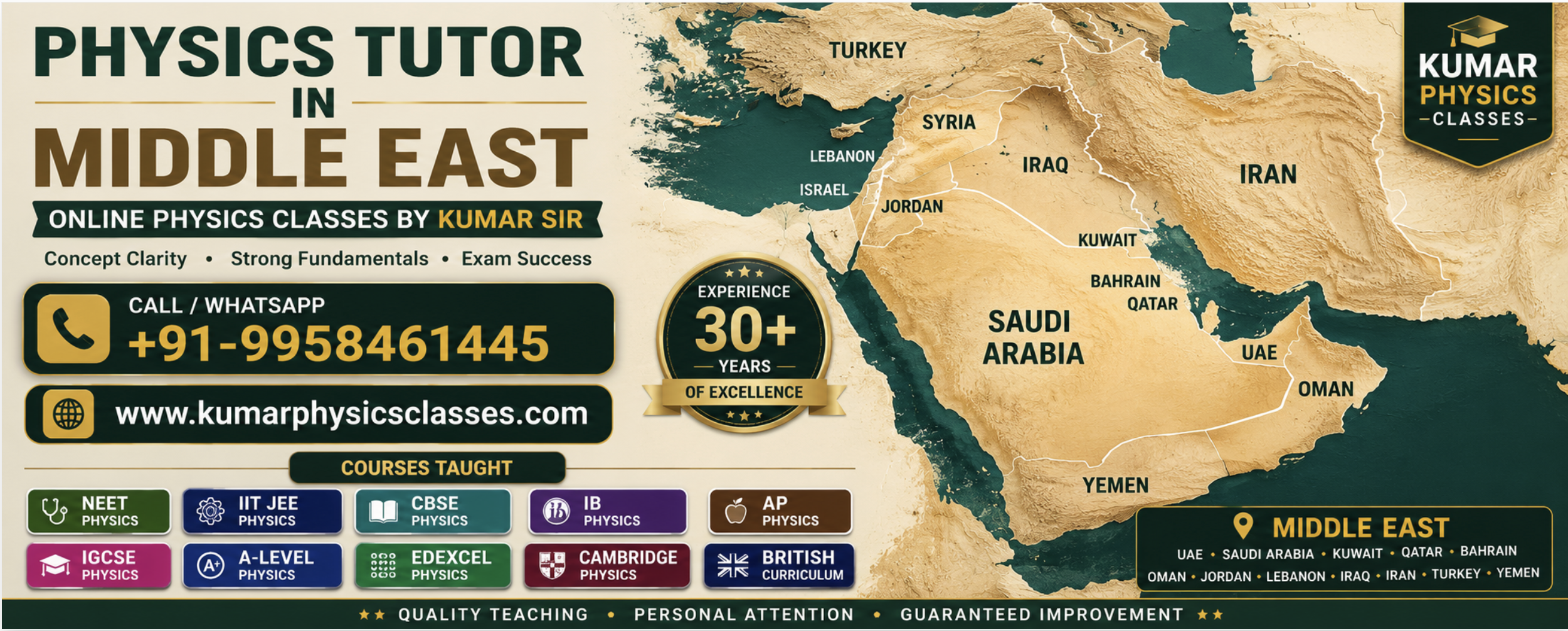 Physics Tutor in Middle East for NEET, IIT JEE, CBSE, AP, IB, IGCSE, A-Level and British Curriculum by Kumar Sir
