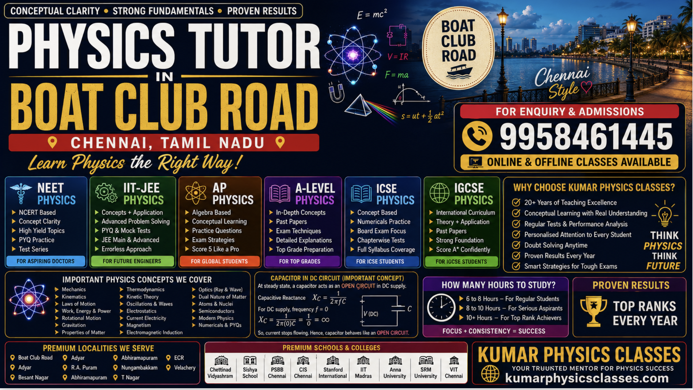 Physics Tutor in Boat Club Road Chennai by Kumar Physics Classes